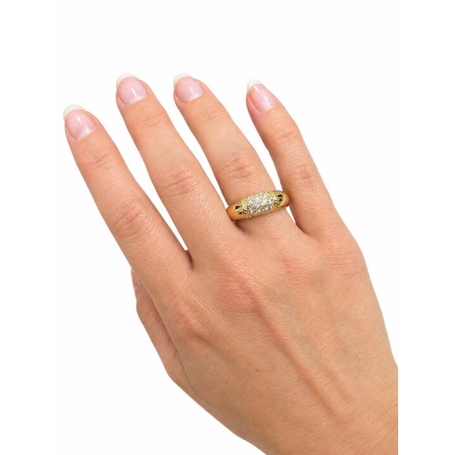Metal Vintage Van Cleef & Arpels, Diamond "Philippine" Ring, 18k Yellow Gold, Size 6.5 For Sale - Image 7 of 7