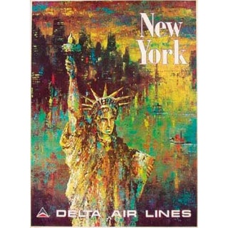 1975 Jack Laycox "New York - Delta Air Lines" Poster For Sale