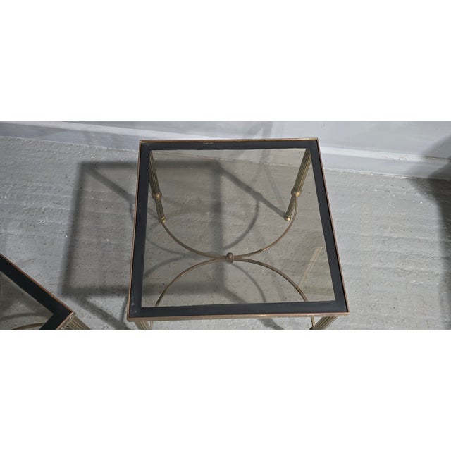 Metal French Brass Lamp Tables from Maison Jansen, 1930s, Set of 2 For Sale - Image 7 of 11