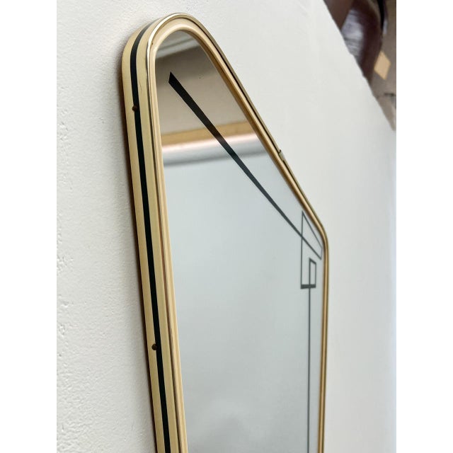 Atomic Asymmetric Mirror with Geometric Lines, 1960s For Sale - Image 9 of 10