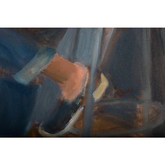 Original Portrait Oil Painting of a Woman, “Woman in Blue” For Sale In New York - Image 6 of 7