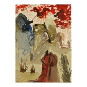 1960 Salvador Dali Woodcut Purgatory 28 Divine Forest