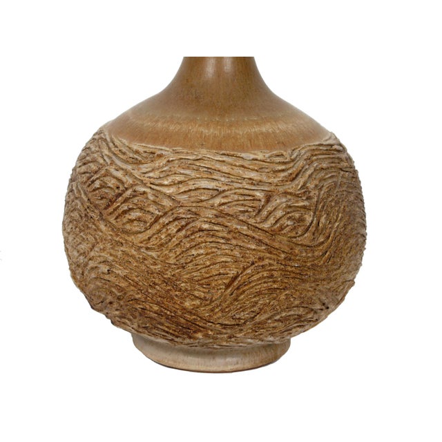 Brown Vintage Handcrafted Pottery Table Lamp For Sale - Image 8 of 8