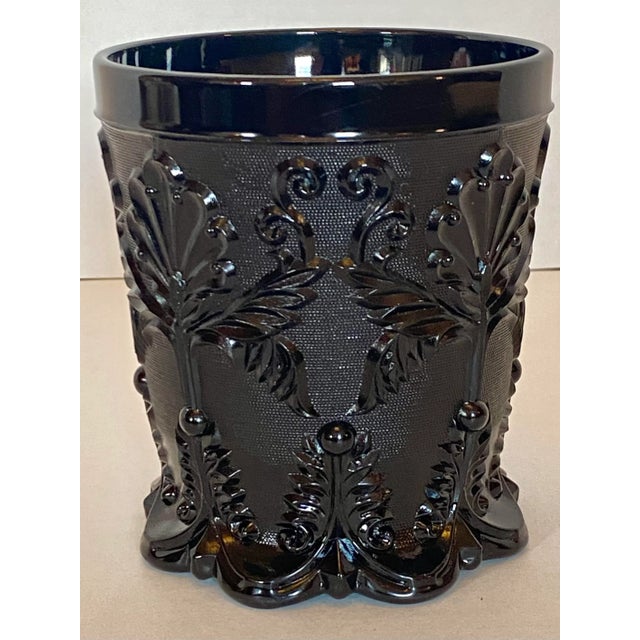 Neoclassical 19th Century French Saint St. Louis Opaque Black Glass Crystal Vase For Sale - Image 3 of 13