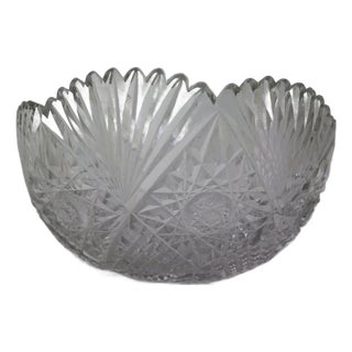 Vintage American Brilliant Cut Glass Bowl For Sale