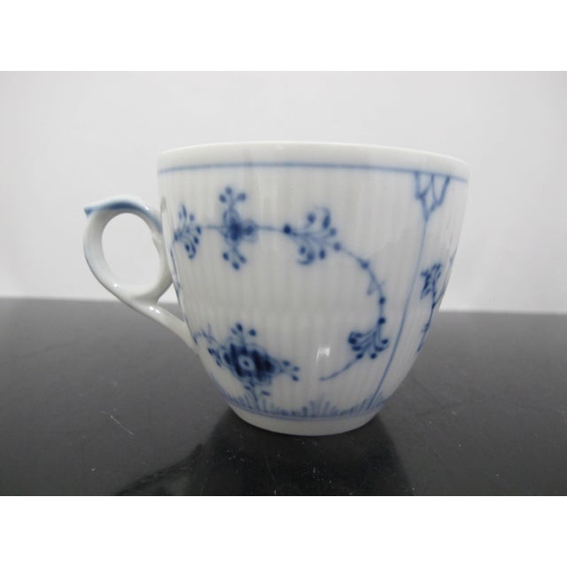 Royal Copenhagen Denmark 1/79 Plain Blue Flower Fluted Flat Cup For Sale In Portland, OR - Image 6 of 9