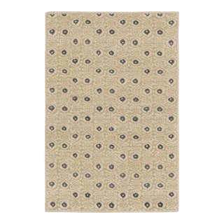Rug & Kilim’s Block Print Rug With Floral Lattice in Beige-Brown & Charcoal For Sale