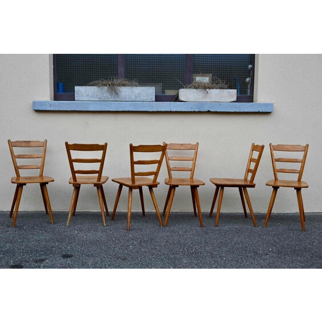 Here is a set of six Bombenstabil bistro chairs! Likely produced in the 1950s or 60s, they perfectly embody the warmest...