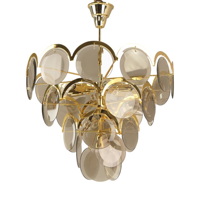 Five-Tier Glass Chandelier from Vistosi, 1970s For Sale