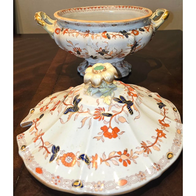 Mid 19th Century Mason's Gold Handles Soup Tureen For Sale - Image 4 of 5