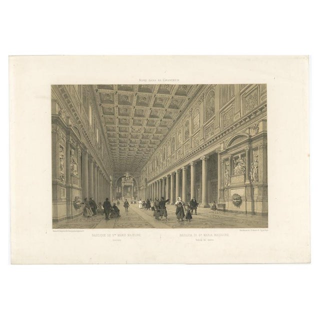 After Bayot, Basilica of Santa Maria Maggiore Interior, Lithograph, 1869 For Sale - Image 13 of 13