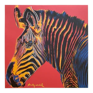 Andy Warhol Vintage 1986 Lmtd Edtn Endangered Species Large Fine Art Lithograph Print " Grevy's Zebra " 1983
