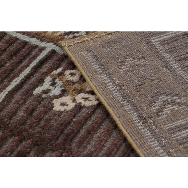 Taupe Contemporary Art Deco Style Geometric Wool Rug by Rug & Kilim, India For Sale - Image 8 of 10