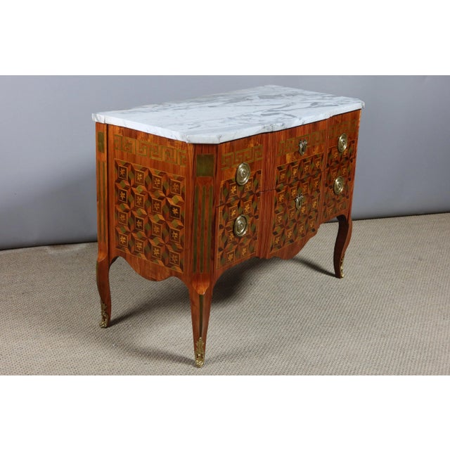 Brown Antique Marquetry Chest of Drawers For Sale - Image 8 of 13