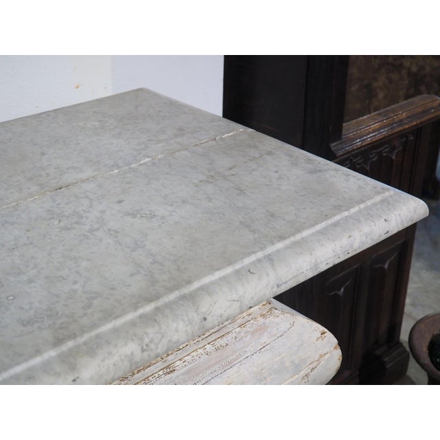 18th Century French Painted White Altar With Carrara Marble Top For Sale - Image 10 of 18