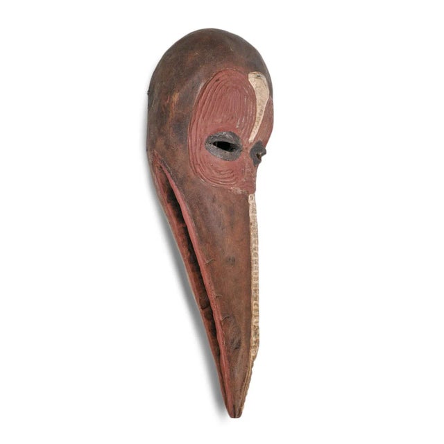 Vintage Baga Nimba bird ceremony mask from Guinea. Each mask is unique and sold individually. Measurements range from 5" x...