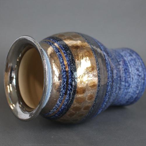 Blue Vintage French Vase by Georges Pelletier, 1970s For Sale - Image 8 of 18