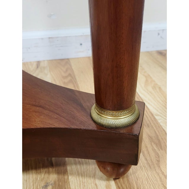 Wood Antique French Round Directoire Bronze & Marble Top Empire Gueridon Side Table For Sale - Image 7 of 13