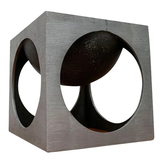 Lorenzo Burchiellaro, Mid-Century Italian Modernist Cube Sculpture For Sale