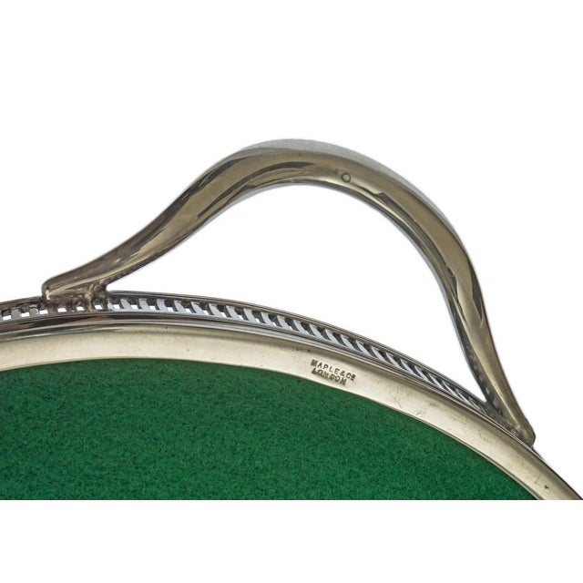 Wood Edwardian Mahogany Oval Tray Silverplate Wood Tray Maple & Co London For Sale - Image 7 of 9