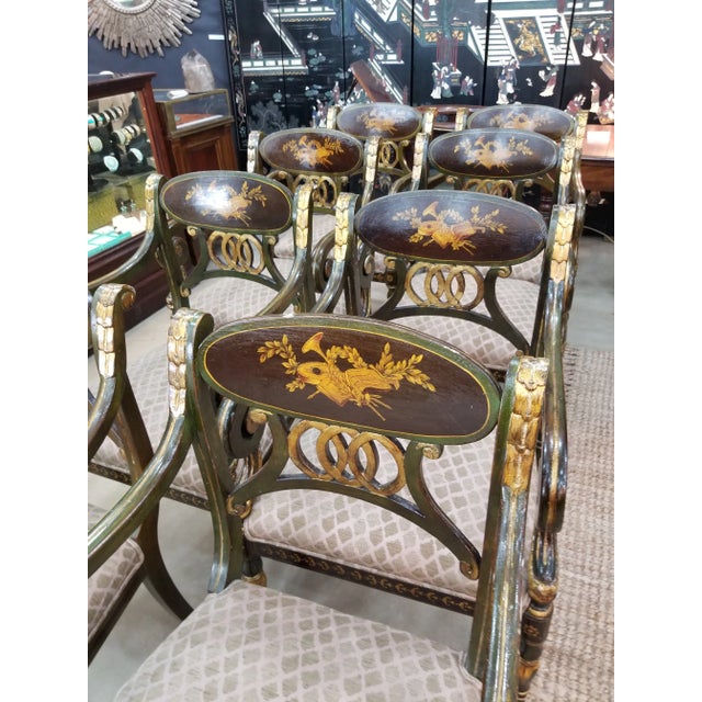 Traditional Regency Style Armchairs - Set of 8 For Sale - Image 3 of 10