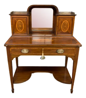 Antique Inlaid Mahogany Desk, 1895