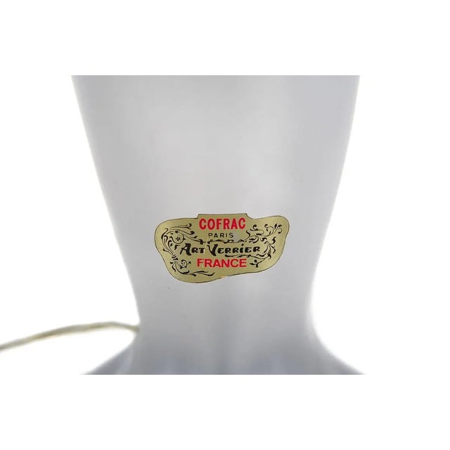 1960s Cofrac Owls Frost Glass Table Lamps - A Pair For Sale - Image 4 of 9