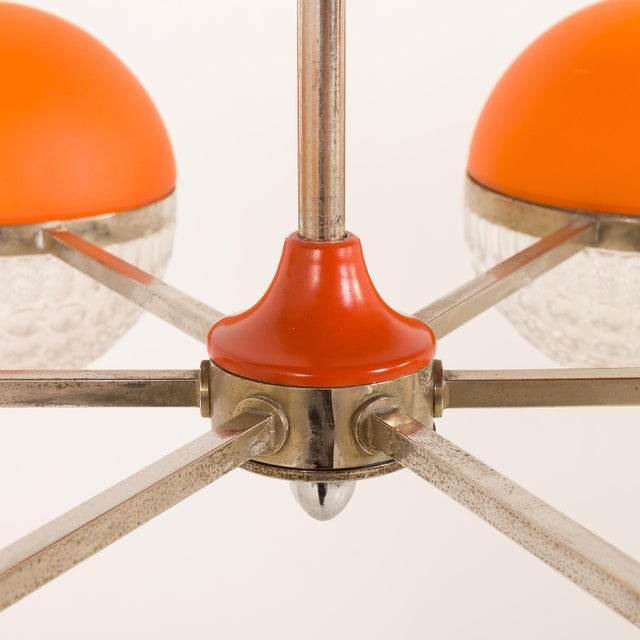 Italian Space Age Chandelier with Crystal Glass Shades, 1970s For Sale - Image 10 of 18