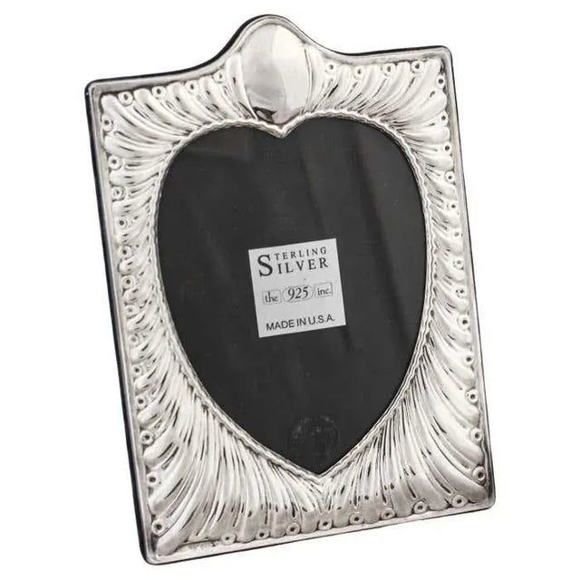 Metal Sterling Silver Heart Frame For Sale - Image 7 of 7
