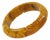 Banana Brown Marble Bakelite Floral Carved Bracelet Bangle For Sale