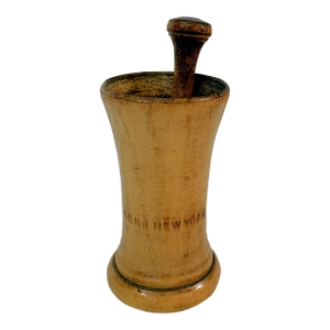 19th Century Jabez Burns & Sons New York Wood Coffee Mortar and Pestle