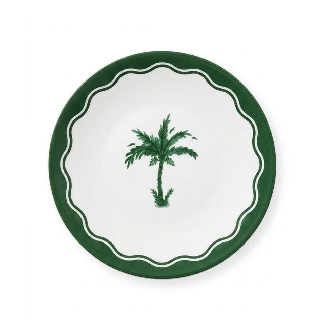 Coastal Fern & Co. For Anthropologie Palm Tree Dinner Plate For Sale - Image 3 of 12