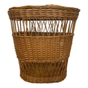 Vintage Wicker Clothes Basket Hamper