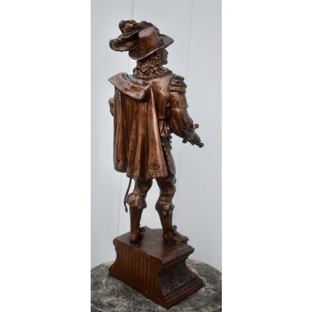 Antique Victorian Spelter Statue Don Cesar Cavalier Musketeer For Sale - Image 17 of 18