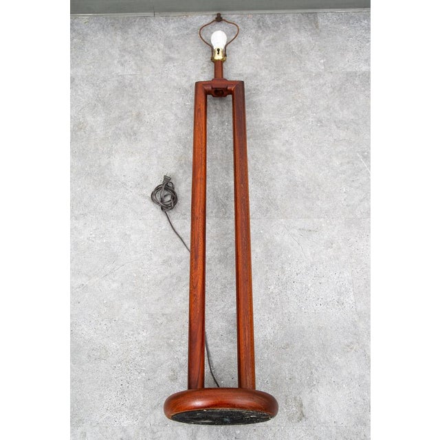 Wood 1960s Mid Century Modern Danish Solid Mahogany Floor Wood Lamp For Sale - Image 7 of 11