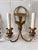 Metal Antique Louis XIV Style Brass Bronze Two-Arm Wall Sconces Pair of Two For Sale - Image 7 of 15
