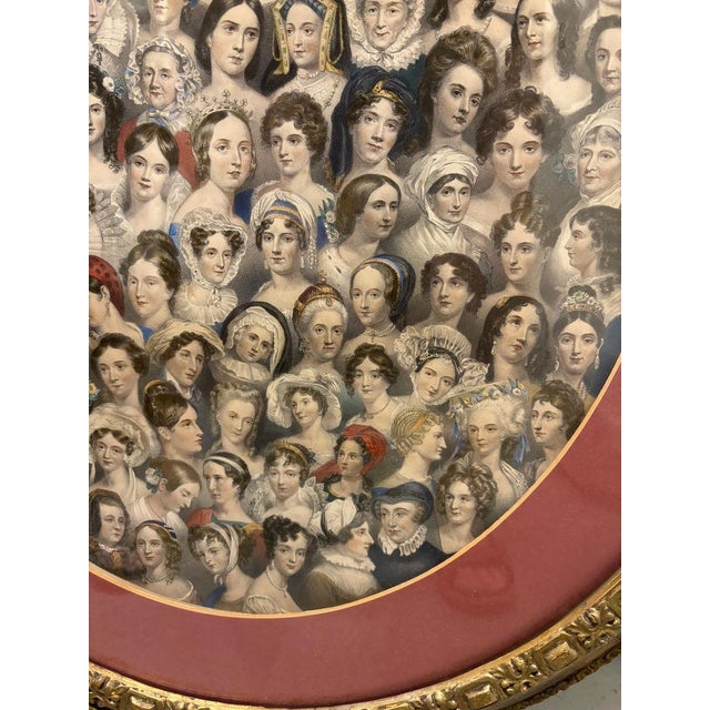 Wood 19th Century English Color Lithograph 'Eminent Women' Gilt Wood Frame For Sale - Image 7 of 12