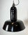 Industrial Black Enamel Factory Lamp with Cast Iron Top, 1930s For Sale - Image 6 of 18