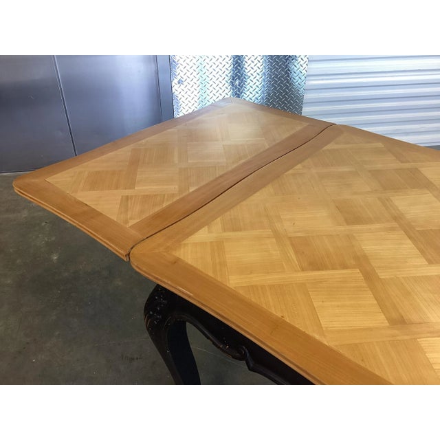 French Refectory Table W/Black Base & Sanded Top For Sale - Image 4 of 10