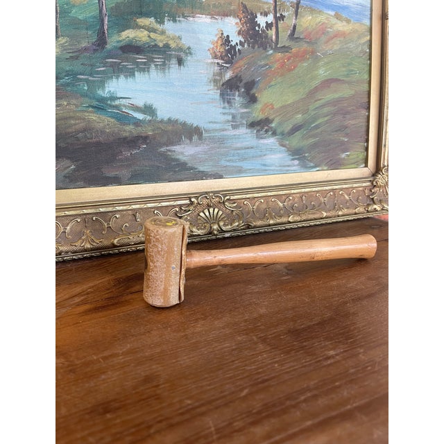 Vintage Rawhide Mallet With Wooden Handle - Mid-20th Century Leatherworking or Jewelry Tool. For Sale In Seattle - Image 6 of 10