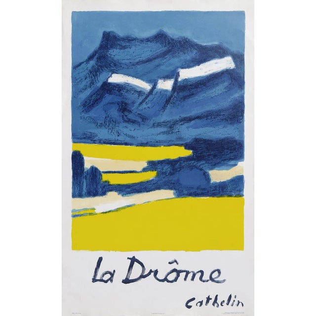 Bernard CATHELIN HOMMAGE À LA DRÔME 1991 original lithograph poster on matt poster paper signed in the plate 40.2 x 25.2...