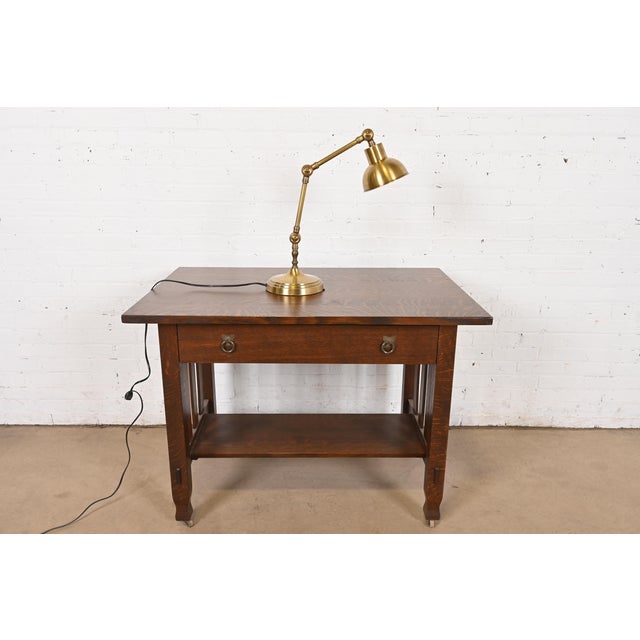 Ralph Lauren Style Modern Brass Swing Arm Adjustable Desk Lamp or Table Lamp For Sale - Image 11 of 12