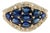 18k 750 Solid Yellow Gold Natural Diamond and Natural Sapphire Ring, Size 6.25 For Sale