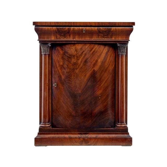 Mid 19th Century Empire Danish Mahogany Mirror on Cabinet, 1860s, Set of 2 For Sale - Image 6 of 9