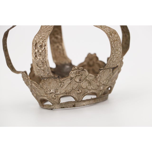 Metal 19th Century Portuguese Baroque Saint Crown, Tin For Sale - Image 7 of 17