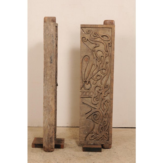 Mid 20th Century Borneo Carved Wood Doors – A Pair For Sale - Image 10 of 10