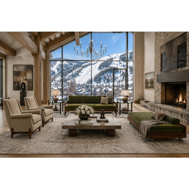 Olive Brazilian Modern Two-in-One Rosewood Sofa & Daybed in Deep Olive Mohair, Celina For Sale - Image 8 of 18
