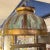 Metal Vintage Arts and Crafts Style Slag Glass Hanging Lamp For Sale - Image 7 of 12
