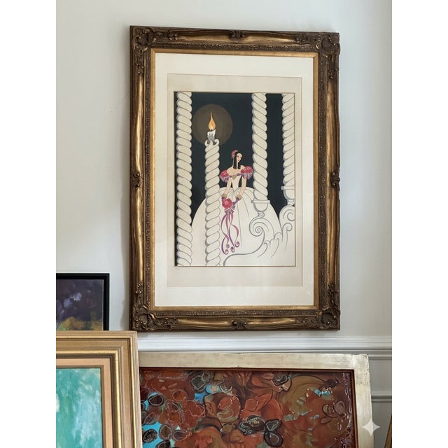 1980s Erté "La Traviata" Signed & Numbered Limited Edition Serigraph in Ornate Gilt Frame For Sale - Image 9 of 9