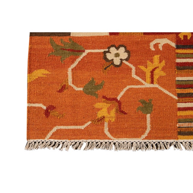 21st Century Contemporary Kilim Rug 4 '6'' X 6' 6''. For Sale - Image 10 of 11